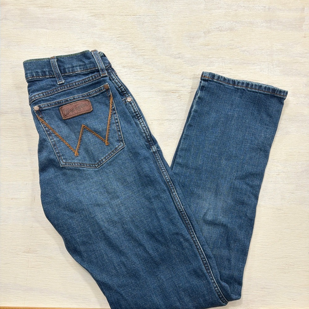 Wrangler Jeans Retro Slim Straight 29x34 Stretch Denim Blue Mens
